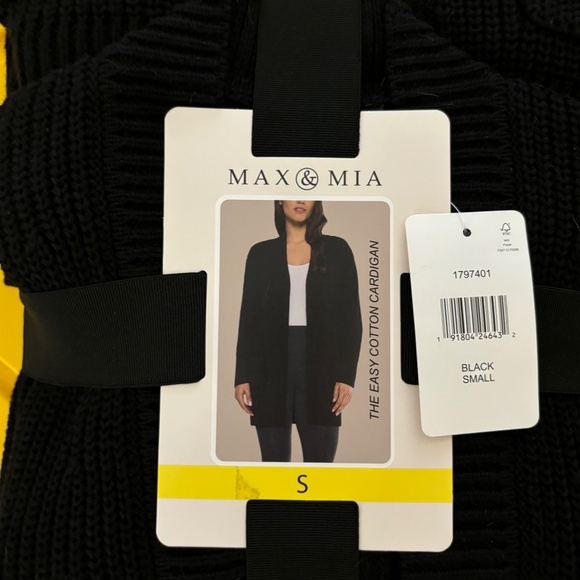Ladies NWT Max and Mia open front cardigan, Black size Small and x large - Picture 2 of 5